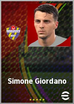 Simone Giordano eFootball 2026 player card, 69 OVR LB