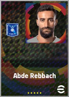 Abde Rebbach eFootball 2026 player card, 71 OVR LWF