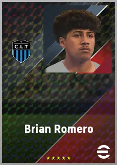 Brian Romero eFootball 2026 player card, 65 OVR RWF