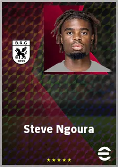 Steve Ngoura eFootball 2026 player card, 65 OVR CF