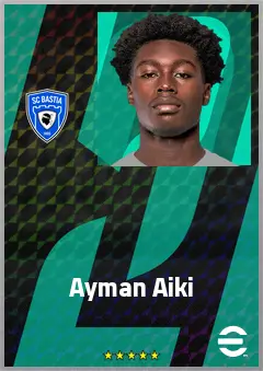 Ayman Aiki eFootball 2026 player card, 66 OVR LWF