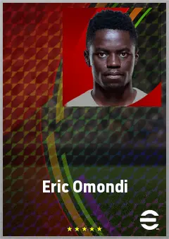 Eric Omondi eFootball 2026 player card, 70 OVR LWF