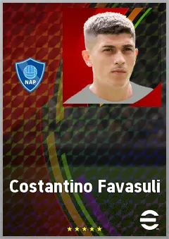 Costantino Favasuli eFootball 2026 player card, 68 OVR LMF