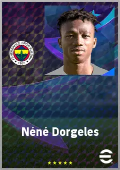 Néné Dorgeles eFootball 2026 player card, 74 OVR RWF