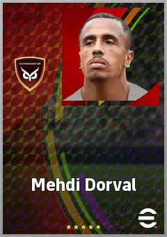 Mehdi Dorval eFootball 2026 player card, 72 OVR LMF