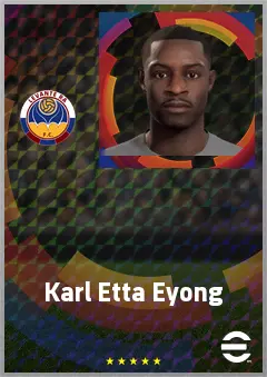 Karl Etta Eyong eFootball 2026 player card, 70 OVR CF