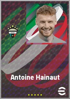 Antoine Hainaut eFootball 2026 player card, 67 OVR CMF
