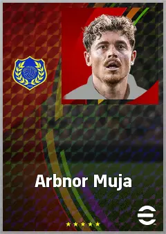 Arbnor Muja eFootball 2026 player card, 72 OVR RWF