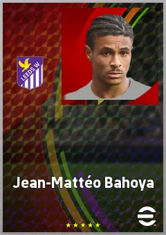 Jean-Mattéo Bahoya eFootball 2026 player card, 73 OVR LWF