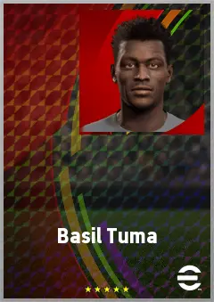 Basil Tuma eFootball 2026 player card, 64 OVR RWF