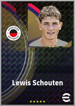 Lewis Schouten eFootball 2026 player card, 66 OVR DMF