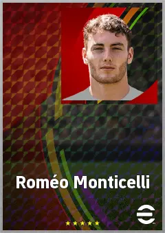 Roméo Monticelli eFootball 2026 player card, 62 OVR LB