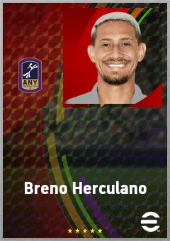 Breno Herculano eFootball 2026 player card, 68 OVR CF
