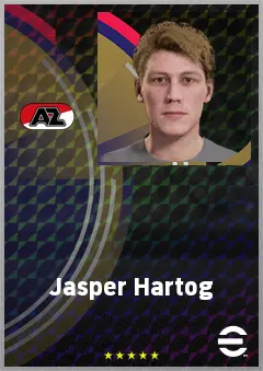 Jasper Hartog eFootball 2026 player card, 65 OVR RWF