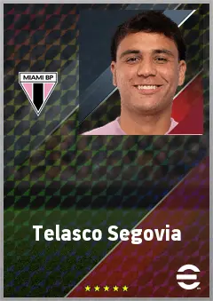 Telasco Segovia eFootball 2026 player card, 73 OVR LMF
