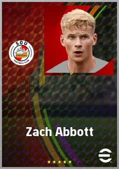 Zach Abbott eFootball 2026 player card, 67 OVR CB