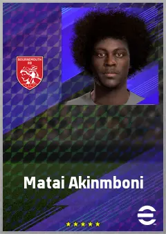 Matai Akinmboni eFootball 2026 player card, 67 OVR CB