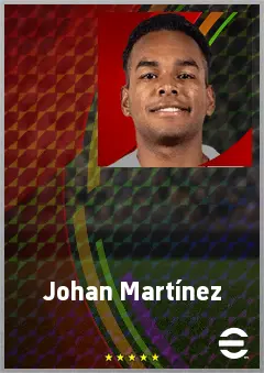 Johan Martínez eFootball 2026 player card, 68 OVR AMF