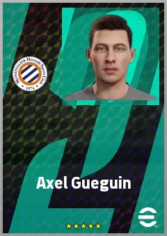 Axel Gueguin eFootball 2026 player card, 64 OVR RWF