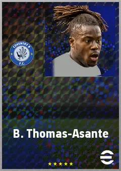 B. Thomas-Asante eFootball 2026 player card, 72 OVR CF