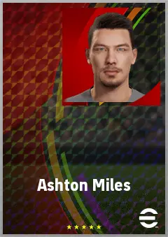 Ashton Miles eFootball 2026 player card, 68 OVR CB