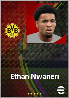 Ethan Nwaneri eFootball 2026 player card, 73 OVR RWF