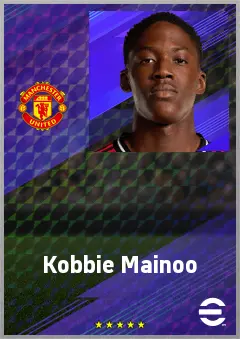 Kobbie Mainoo eFootball 2026 player card, 76 OVR CMF