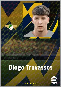 Diogo Travassos eFootball 2026 player card, 69 OVR RWF