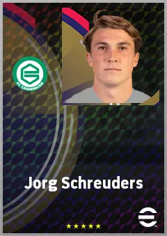 Jorg Schreuders eFootball 2026 player card, 68 OVR RMF