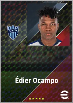 Édier Ocampo eFootball 2026 player card, 72 OVR RB