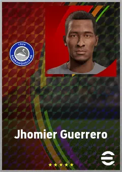 Jhomier Guerrero eFootball 2026 player card, 68 OVR RB