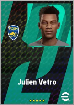 Julien Vetro eFootball 2026 player card, 66 OVR LWF