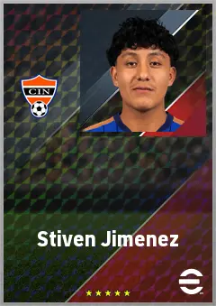 Stiven Jimenez eFootball 2026 player card, 65 OVR CMF