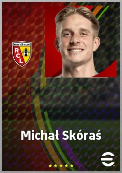 Michał Skóraś eFootball 2026 player card, 72 OVR LWF