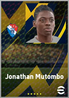 Jonathan Mutombo eFootball 2026 player card, 67 OVR RB