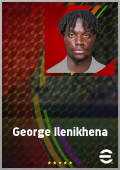 George Ilenikhena eFootball 2026 player card, 72 OVR CF