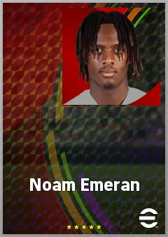 Noam Emeran eFootball 2026 player card, 66 OVR LWF