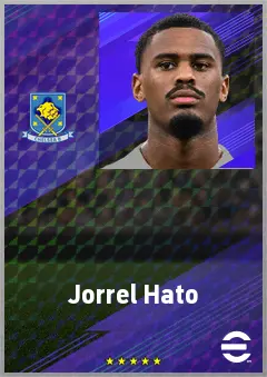 Jorrel Hato eFootball 2026 player card, 75 OVR LB