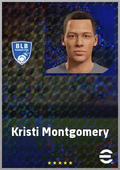 Kristi Montgomery eFootball 2026 player card, 64 OVR RB
