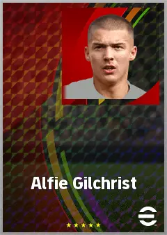 Alfie Gilchrist eFootball 2026 player card, 69 OVR RB