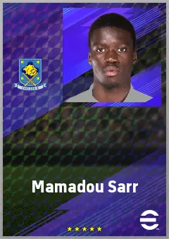 Mamadou Sarr eFootball 2026 player card, 74 OVR CB