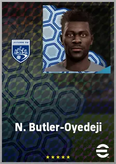 N. Butler-Oyedeji eFootball 2026 player card, 69 OVR CF
