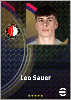 Leo Sauer eFootball 2026 player card, 73 OVR LWF