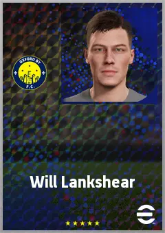 Will Lankshear eFootball 2026 player card, 70 OVR CF
