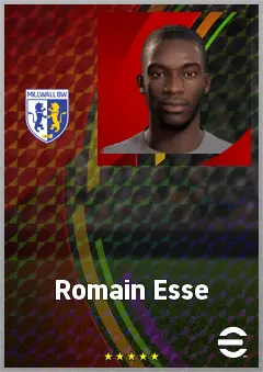 Romain Esse eFootball 2026 player card, 70 OVR RWF