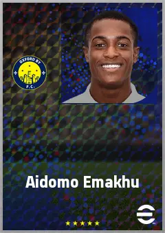 Aidomo Emakhu eFootball 2026 player card, 68 OVR LWF
