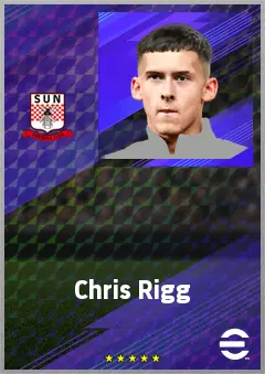 Chris Rigg eFootball 2026 player card, 70 OVR AMF