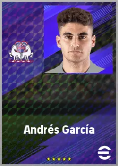 Andrés García eFootball 2026 player card, 72 OVR RB