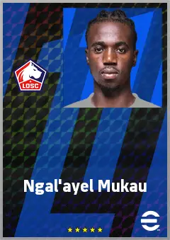 Ngal'ayel Mukau eFootball 2026 player card, 72 OVR DMF