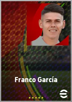 Franco García eFootball 2026 player card, 69 OVR RWF